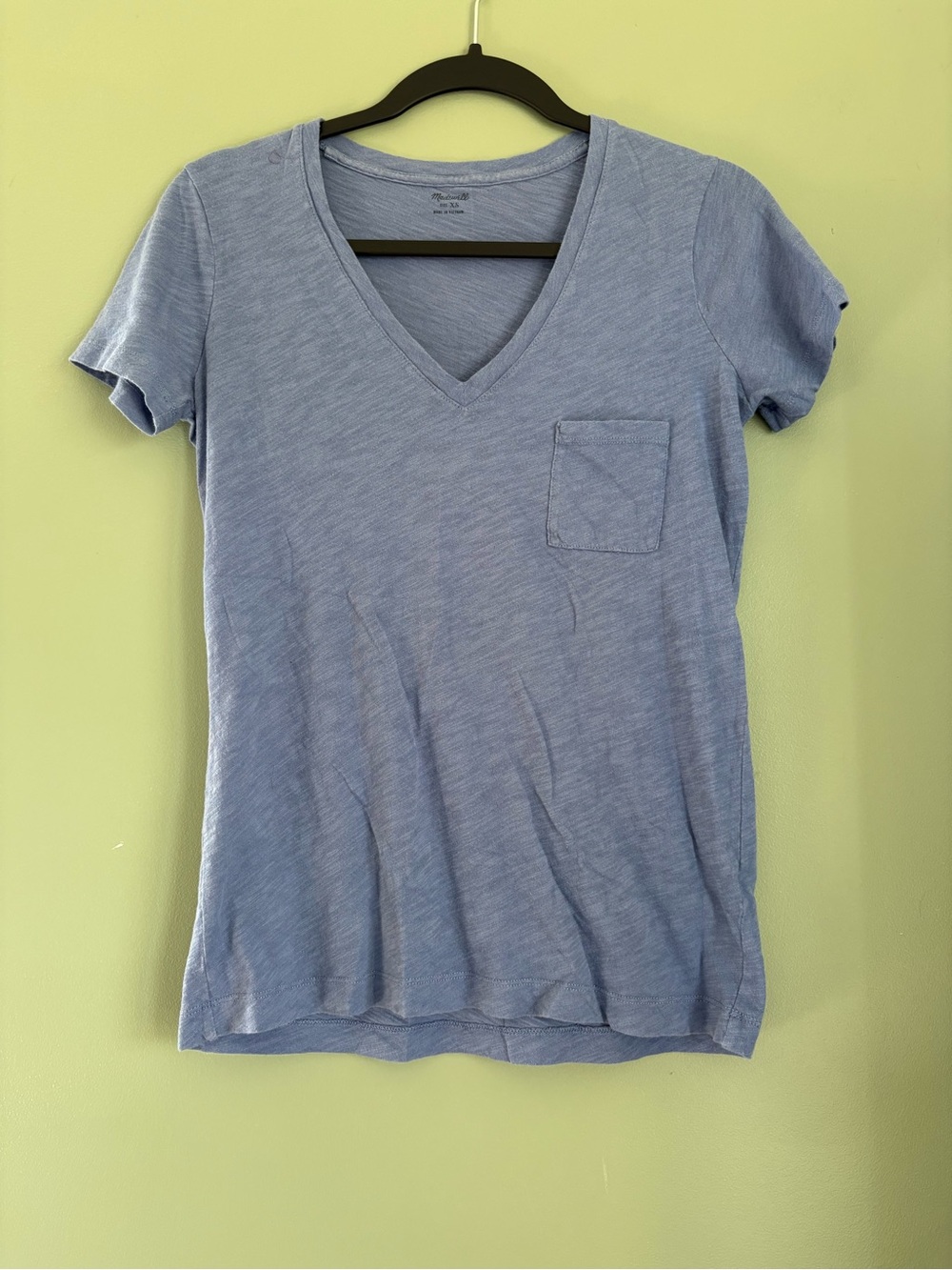 Madewell Blue V-Neck Pocket Tee 100% Cotton XS